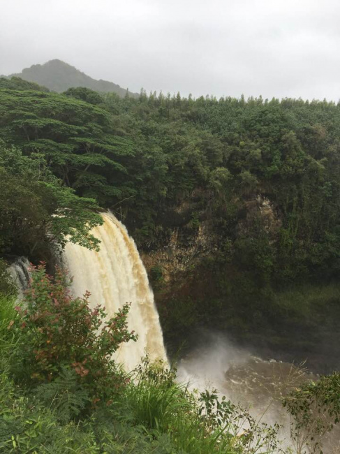 Гавайские острова. Один из водопадов на острове Кауаи.