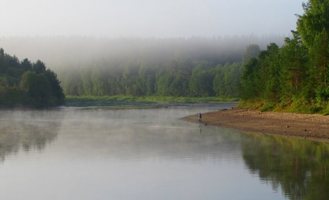 Утро.Туман на реке Свирь.
